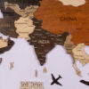 3D Wooden World Map Multicolor 1