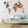 3D Wooden World Map Multicolor 2