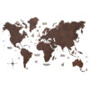 2D Wooden World Map Espresso