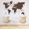 2D Wooden World Map Espresso-2