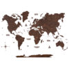 3D Wooden World Map Espresso