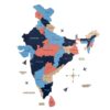 3D Wooden India Map Cotton Candy