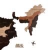 3D Wooden India Map Multicolor