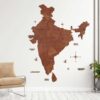 3D Wooden India Map Pecan