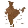 3D Wooden India Map Chestnut