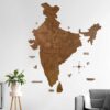 3D Wooden India Map Chestnut